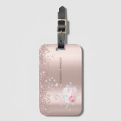 バレリナ蝶紙吹雪バラ金ゴールド ラゲッジタグ (正面縦)