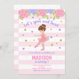 バレリナ誕生日招待状トゥトゥ招待状 招待状