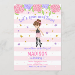 バレリナ誕生日招待状/トゥトゥ招待状 招待状