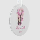 バレリナ靴クリスマスツリーオーナメントピンク オーナメント (正面)