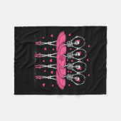 バレリナ骨格ダンス面白いハロウィーンバレエ フリースブランケット (正面(横))