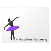 バレリパーソナライズされたナバレエダンスダンサーメモ帳 ノートパッド (正面)