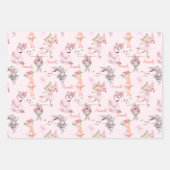 バレリパーソナライズされたナバレエ名の小さい画像 ラッピングペーパーシート (正面3)