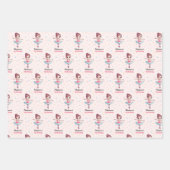 バレリパーソナライズされたナバレエ名誕生日 ラッピングペーパーシート (正面2)