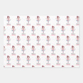 バレリパーソナライズされたナバレエ名誕生日 ラッピングペーパーシート (正面)