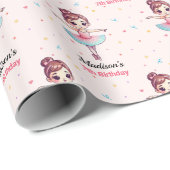 バレリパーソナライズされたナバレエ名誕生日 ラッピングペーパー (ロールコーナー)