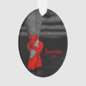 バレリパーソナライズされたナバレエ靴クリスマス オーナメント (正面)