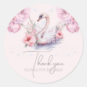 バレリパーソナライズされたナ誕生日グリッター ラウンドシール (正面)