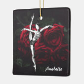 バレリパーソナライズされたーナとバラバレエのクリスマス セラミックオーナメント (左)