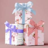 バレリパーソナライズされたーナバレエかわいらし名 ラッピングペーパーシート