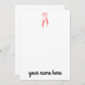 バレリパーソナライズされたーナ女子用ノートカード サンキューカード (正面/裏面)