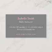 バレリモダンナバレエ&ダンススタジオグレイ 名刺 (裏面)