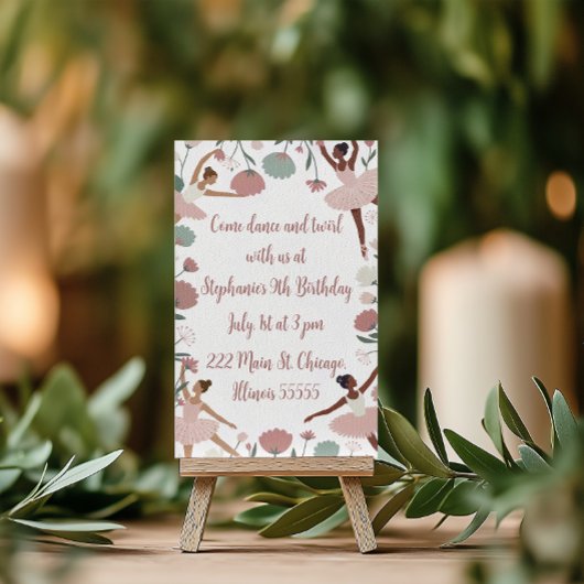 バレリモダンナ誕生日テーマ招待状 招待状