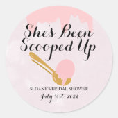 バレリーアイスリーム ブライダルシャワーマルチユースステッカー ラウンドシール (正面)