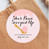 バレリーアイスリーム ブライダルシャワーマルチユースステッカー ラウンドシール