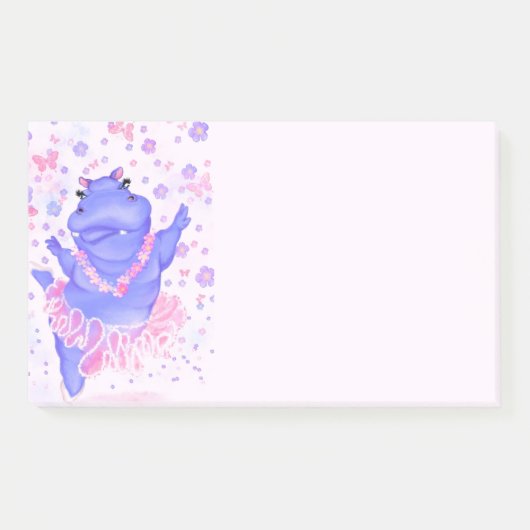 バレリーナおもしろいヒッポPost it Notesバレエダンサー ポストイット (正面)