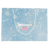 バレリーナおよびくるみ割りのクリスマスのギフトバッグ ラージペーパーバッグ (裏面)