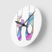 バレリーナかわいいバレエ ラウンド壁時計 (傾斜)