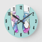 バレリーナかわいいバレエ ラウンド壁時計 (正面)