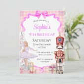 バレリーナくるみ割り人形の誕生日パーティーの招待 招待状 (スタンド正面)