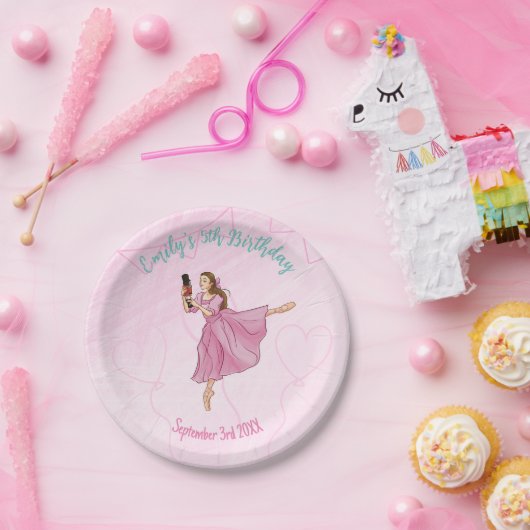 バレリーナくるみ割り女の子バースデーパーティー ペーパープレート (パーティー)