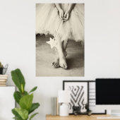 バレリーナつま先（白黒） ポスター (ホームオフィス)