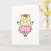 バレリーナとしてバレエを踊る馬 カード (黄色い花)