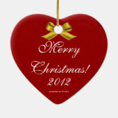 バレリーナとナツクラッカークリスマスハートオーナメント セラミックオーナメント (裏面)