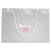 バレリーナとナツクラッカークリスマス抱き枕 ラージペーパーバッグ (裏面)