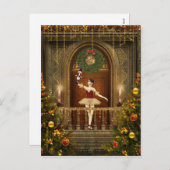 バレリーナとナツクラッカーデジタルアートポストカード シーズンポストカード (正面/裏面)