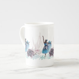バレリーナとバラ ボーンチャイナマグカップ