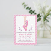 バレリーナとバレエ靴ガールバースデーパーティー 招待状 (スタンド正面)