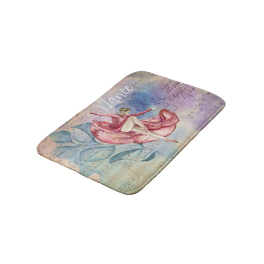 バレリーナと楽譜自然ファンタジーダンス バスマット (アングル)