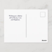 バレリーナと蝶がピンクパープルバレエを踊る ポストカード (裏面)