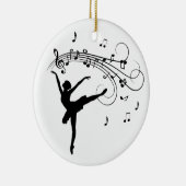 バレリーナと音符のダンス セラミックオーナメント (右)