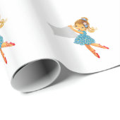 バレリーナに名前を追加，ヴィンテージアートの花の妖精 ラッピングペーパー (ロールコーナー)