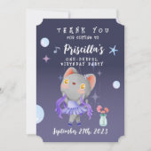バレリーナねこちゃんのキッズバースデーパーティー サンキューカード (正面)