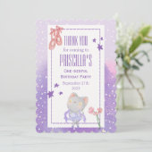 バレリーナねこ キッズ誕生日パーティー サンキューカード (スタンド正面)