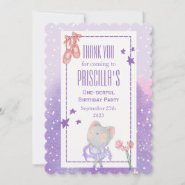 バレリーナねこ キッズ誕生日パーティー サンキューカード