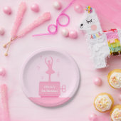 バレリーナのオルゴールの女の子の誕生会の供給 ペーパープレート (パーティー)