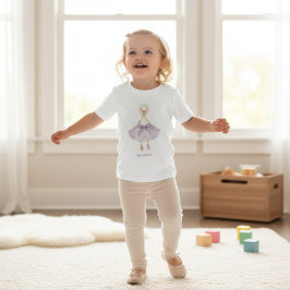 バレリーナのガチョウのキュートなラベンダーのチュチュの幼児 ベビーTシャツ