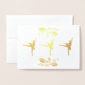 バレリーナのクリスマス 箔カード (封筒付き正面)
