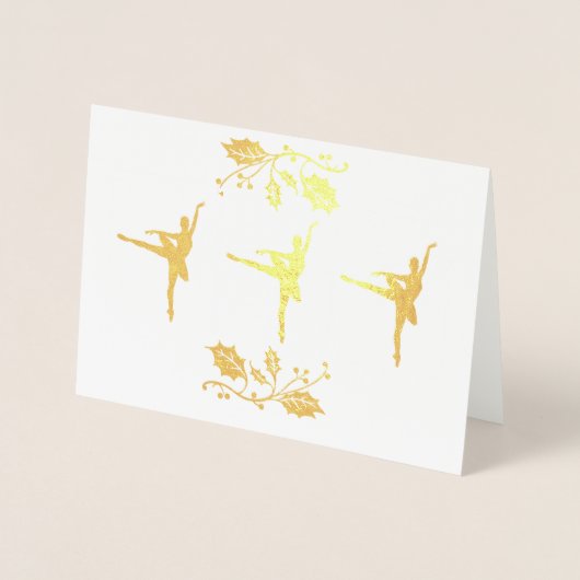バレリーナのクリスマス 箔カード (正面)
