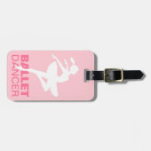 バレリーナのシルエットはあなたの背景色を選びます ラゲッジタグ (正面横)