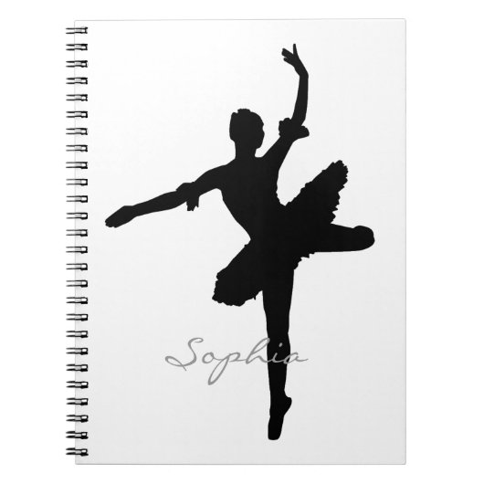 バレリーナのシルエット ノートブック (正面)