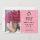 バレリーナのスリッパの写真の招待状はまたは感謝していしています 招待状 (正面)