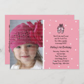 バレリーナのスリッパの写真の招待状はまたは感謝していしています 招待状 (正面/裏面)