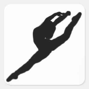 バレリーナのダンサーのステッカー スクエアシール