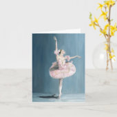 バレリーナのダンサーの元の芸術のメッセージカード カード (黄色い花)
