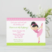 バレリーナのダンサーの誕生日のパーティの招待状 招待状 (スタンド正面)